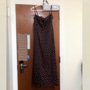 Black Rose Floral Milkmaid Tie Front Midi Dress